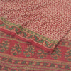 Sanskriti Vintage Sarees Dusty Pink Pure Crepe Silk Print Sari 5yd Craft Fabric