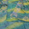 Sanskriti Vintage Sarees Blend Crepe Hand Beaded Printed Sari 5yd Craft Fabric