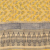 Sanskriti Vintage Sarees Yellow Pure Crepe Silk Printed Sari 5yd Craft Fabric