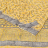 Sanskriti Vintage Sarees Yellow Pure Crepe Silk Printed Sari 5yd Craft Fabric