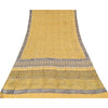 Sanskriti Vintage Sarees Yellow Pure Crepe Silk Printed Sari 5yd Craft Fabric