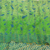 Sanskriti Vintage Sarees Yellow/Green Pure Crepe Silk Printed Sari Craft Fabric