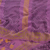 Sanskriti Vintage Sarees Purple Pure Crepe Silk Printed Sari 5yd Craft Fabric