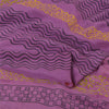 Sanskriti Vintage Sarees Purple Pure Crepe Silk Printed Sari 5yd Craft Fabric