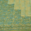 Sanskriti Vintage Sarees Yellow/Green Pure Crepe Silk Printed Sari 5yd Fabric