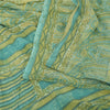 Sanskriti Vintage Sarees Yellow/Green Pure Crepe Silk Printed Sari 5yd Fabric