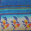 Sanskriti Vintage Sarees Blue Indian Blend Crepe Printed Sari 5yd Craft Fabric