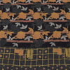 Sanskriti Vintage Sarees Black Pure Crepe Silk Printed Sari 5yd Craft Fabric