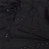 Sanskriti Vintage Sarees Black Embroidered Pure Crepe Silk Sari 5yd Craft Fabric