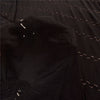 Sanskriti Vintage Sarees Black Embroidered Pure Crepe Silk Sari 5yd Craft Fabric