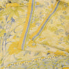 Sanskriti Vintage Sarees Pale-Yellow Pure Crepe Silk Print Sari 5yd Craft Fabric