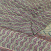 Sanskriti Vintage Sarees Gray/Purple Pure Crepe Silk Printed Sari Craft Fabric