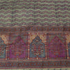 Sanskriti Vintage Sarees Gray/Purple Pure Crepe Silk Printed Sari Craft Fabric