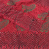 Sanskriti Vintage Sarees Red Mukesh/Sparkle Pure Crepe Printed Sari 6yd Fabric