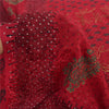 Sanskriti Vintage Sarees Red Mukesh/Sparkle Pure Crepe Printed Sari 6yd Fabric