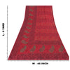 Sanskriti Vintage Sarees Red Mukesh/Sparkle Pure Crepe Printed Sari 6yd Fabric