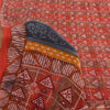 Sanskriti Vintage Sarees Red Indian Pure Crepe Silk Print Sari 5yd Craft Fabric