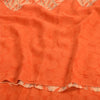 Sanskriti Vintage Sarees Orange Pure Crepe Silk Printed Sari 5yd Craft Fabric