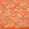 Sanskriti Vintage Sarees Orange Pure Crepe Silk Printed Sari 5yd Craft Fabric