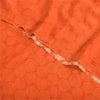 Sanskriti Vintage Sarees Orange Pure Crepe Silk Printed Sari 5yd Craft Fabric