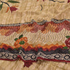 Sanskriti Vintage Sarees Peach 100%Pure Crepe Silk Printed Sari 5yd Craft Fabric