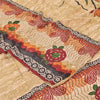 Sanskriti Vintage Sarees Peach 100%Pure Crepe Silk Printed Sari 5yd Craft Fabric