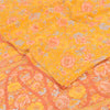 Sanskriti Vintage Sarees Yellow Pure Crepe Silk Printed Sari 5yd Craft Fabric