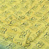 Sanskriti Vintage Sarees Lemon Yellow Pure Crepe Silk Printed Sari Craft Fabric