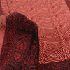 Sanskriti Vintage Sarees Dark Red Pure Crepe Silk Printed Sari 5yd Craft Fabric