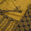 Sanskriti Vintage Sarees Shades Of Green SequinsPure Crepe Print Sari 5yd Fabric