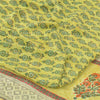 Sanskriti Vintage Sarees Green Pure Crepe Silk Printed Sari 5yd Craft Fabric