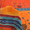 Sanskriti Vintage Sarees Orange Pure Crepe Silk Printed Sari 6yd Craft Fabric