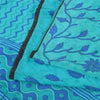 Sanskriti Vintage Sarees Blue 100% Pure Crepe Silk Printed Sari 5yd Craft Fabric