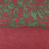 Sanskriti Vintage Sarees Red/Green Pure Crepe Silk Print Sari 5+yd Craft Fabric