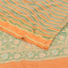 Sanskriti Vintage Sarees Hand Bead Kantha Pure Crepe Silk Print Sari 5yd Fabric