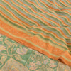 Sanskriti Vintage Sarees Hand Bead Kantha Pure Crepe Silk Print Sari 5yd Fabric