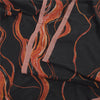 Sanskriti Vintage Sarees Black/Orange Pure Crepe Silk Printed Sari Craft Fabric