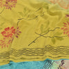 Sanskriti Vintage Sarees Multi Pure Crepe Silk Printed Sari 6+yd Craft Fabric