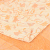 Sanskriti Vintage Sarees Ivory/Orange Pure Crepe Printed Sari 6+yd Craft Fabric