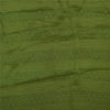 Sanskriti Vintage Sarees Brown/Green Pure Crepe Printed Sari 5+yd Craft Fabric