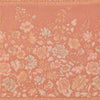 Sanskriti Vintage Sarees Peach Pure Crepe Silk Printed Sari 5+yd Craft Fabric