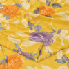 Sanskriti Vintage Sarees Yellow Pure Crepe Silk Printed Sari 5+yd Craft Fabric