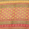 Sanskriti Vintage Sarees Peach Hand Beads Print Pure Crepe Silk Sari 5+yd Fabric