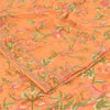 Sanskriti Vintage Sarees Peach Pure Crepe Silk Printed Sari 5+yd Craft Fabric