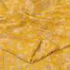 Sanskriti Vintage Sarees Yellow Pure Crepe Silk Printed Sari 5+yd Craft Fabric