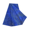 Sanskriti Vintage Sarees Blue Pure Crepe Silk Printed Sari 5+yd Craft Fabric