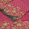 Sanskriti Vintage Sarees Hot Pink Pure Crepe Silk Printed Sari 5+yd Craft Fabric