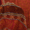 Sanskriti Vintage Sarees Red 100% Pure Crepe Silk Printed Sari 5+yd Craft Fabric