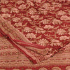 Sanskriti Vintage Sarees Red/Pink Pure Crepe Printed Embroidered Sari Fabric