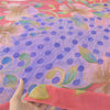 Sanskriti Vintage Sarees Purple/Pink Pure Georgette Printed Sari Craft Fabric